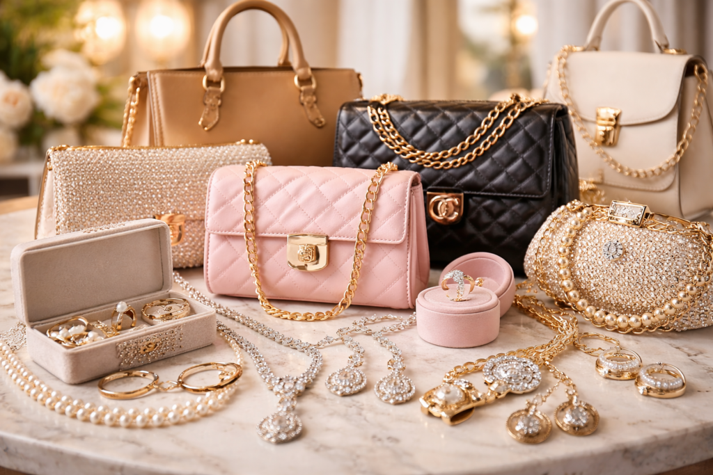 jewellery and ladies bags
