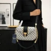 Women's Leather Plain Shoulder Bag whitw
