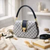 Women's Leather Plain Shoulder Bag whitw