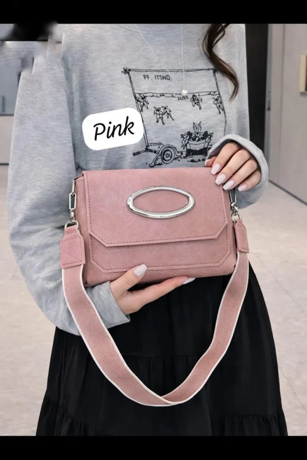 Brown Medium Crossbody Bag with Front Flap & Digital Strap